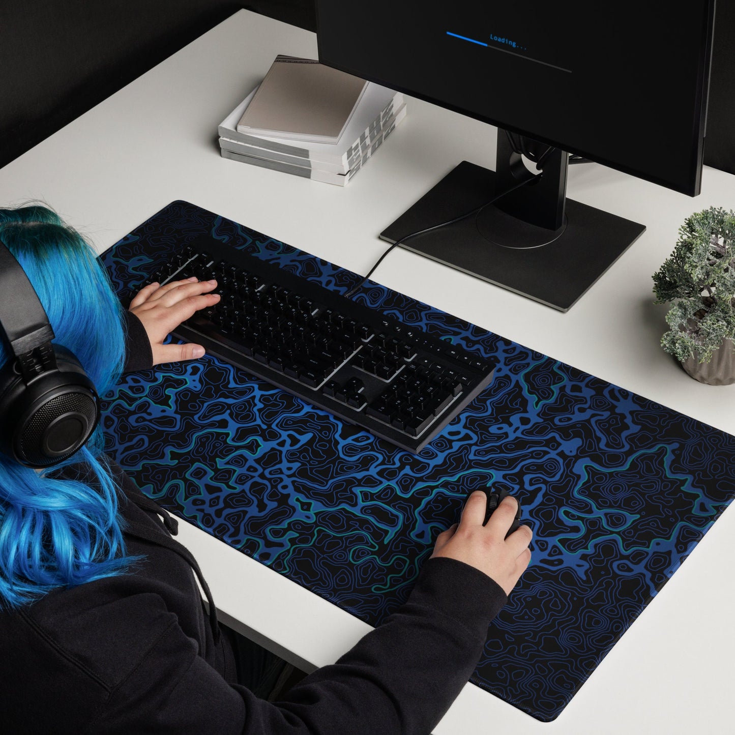 Topographic Stream Fishing Mousepad