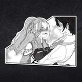 Accidental Assist manga screentone original-character vinyl sticker, Code Vein inspired, 3.3 × 4.7 inch