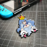 Princess Boosette enamel pin, detail view