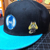 Mini Rawr Bowsette chibi enamel pin, size and back view