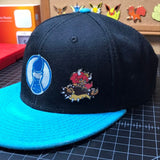 Bowsette hard-enamel lapel pin, size and back view