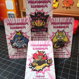 Mushroom Kingdom Crown hard-enamel pin set, Bowsette Booette Super Crown Mario fan art, 1.5 inch