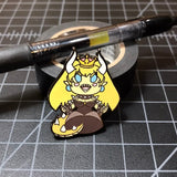 Mushroom Kingdom Crown enamel pin set, size and back view