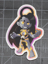 Seth Street Fighter V fan-art vinyl sticker, sitting design