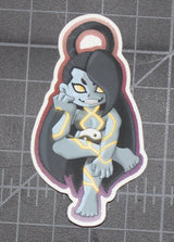 Seth Street Fighter V fan-art vinyl sticker, size view