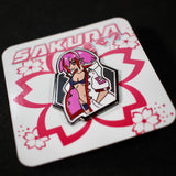 Sakura original-character enamel pin, alternate view