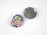 Bridget Guilty Gear Strive pin-back button, size comparison view