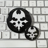 TWEWY OG Player skull emblem pin-back button, The World Ends With You fan art, 1.25 and 2.25 inch