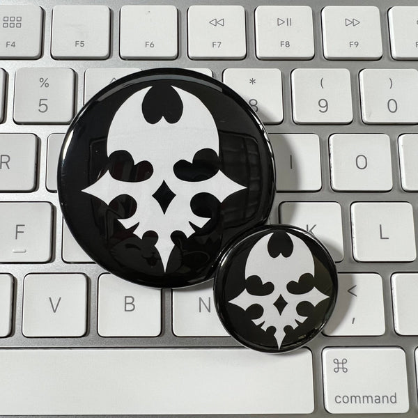 TWEWY OG Player skull emblem pin-back button, The World Ends With You fan art, 1.25 and 2.25 inch
