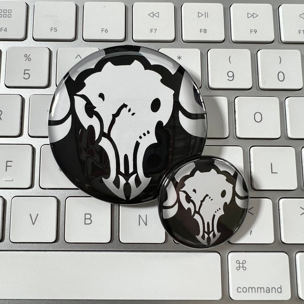 TWEWY Orvis Cantus Noise emblem pin-back button, The World Ends With You fan art, 1.25 and 2.25 inch