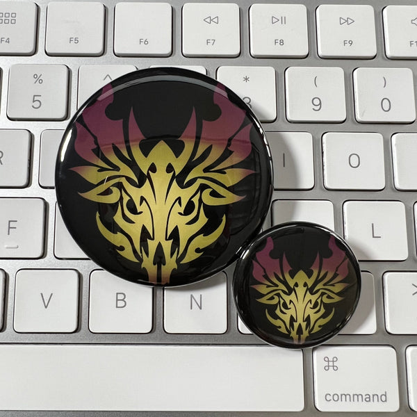 TWEWY Cervus Cantus stag Noise emblem pin-back button, The World Ends With You fan art, 1.25 and 2.25 inch