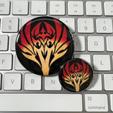TWEWY Grus Cantus crane Noise emblem pin-back button, The World Ends With You fan art, 1.25 and 2.25 inch