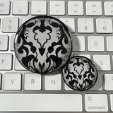 TWEWY Taboo Noise emblem pin-back button, The World Ends With You fan art, 1.25 and 2.25 inch