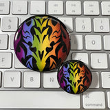 TWEWY Phoenix and Corvus emblem pin-back button, The World Ends With You fan art, 1.25 and 2.25 inch