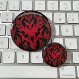 TWEWY Phoenix and Corvus red-variant pin-back button, The World Ends With You fan art, 1.25 and 2.25 inch