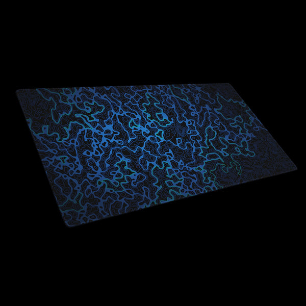 Topographic stream fishing mouse pad, fly-fishing river map desk mat, stitched edges, 18×16 and 36×18 inch