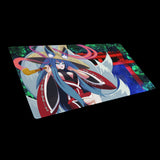 Kitsune fox gaming mouse pad, stitched-edge detail
